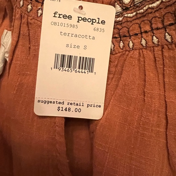 ❌SOLD❌Fre Free People Dream Weaver Terracotta Embroidered Tunic NWT - Picture 4 of 12